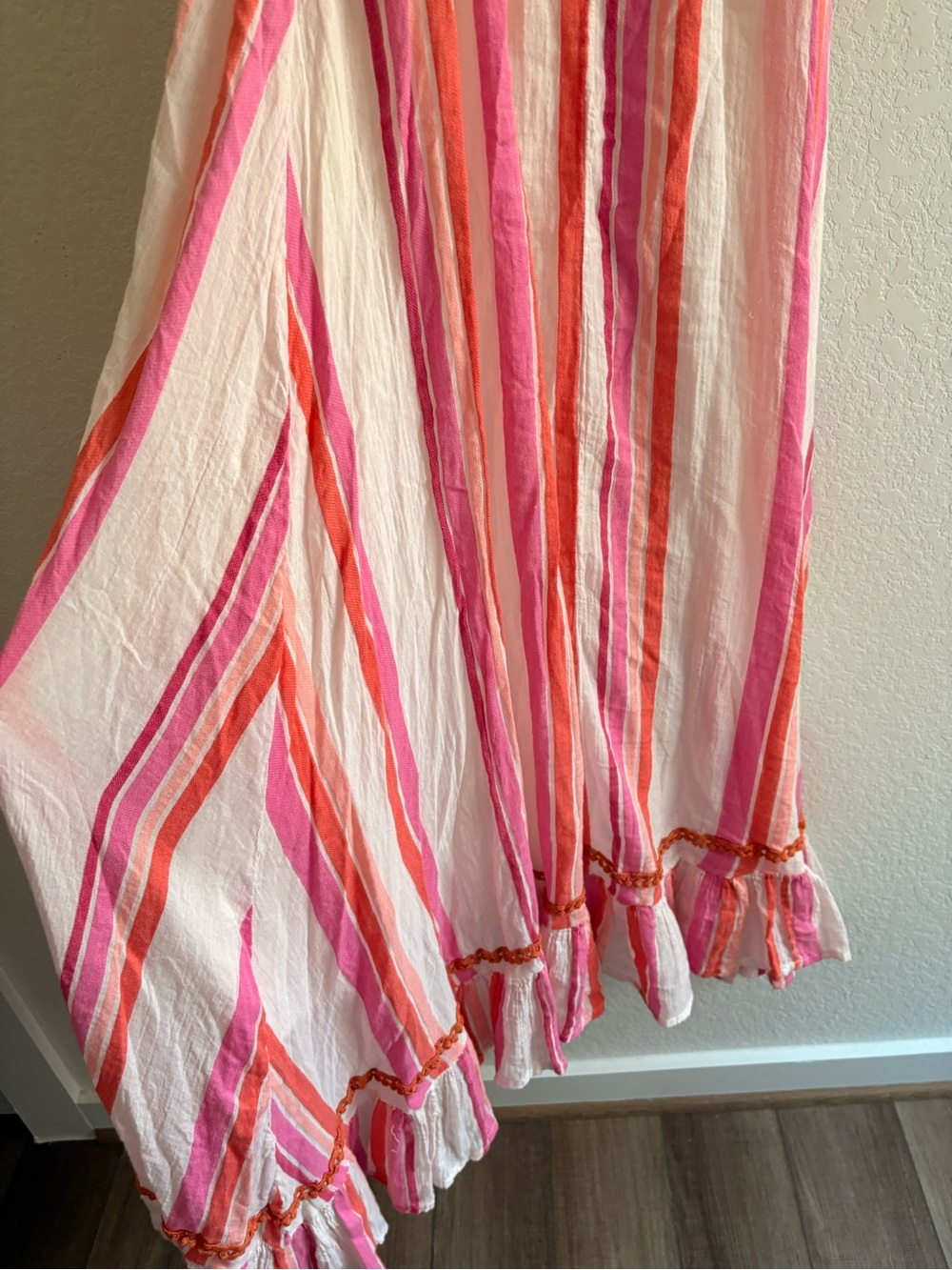 THML Pink and white Striped Braided Strap Maxi Dress Size M - Picture 6 of 6